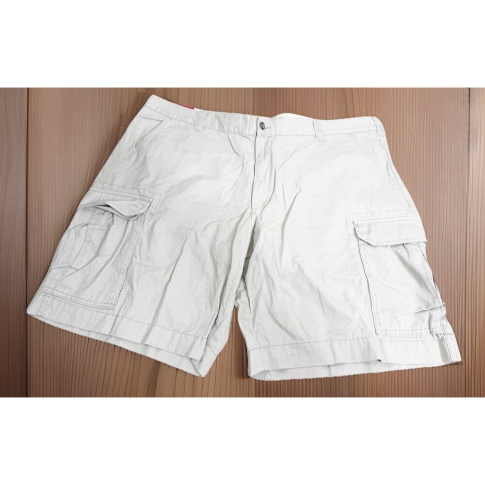 Merona Men Sz 46 Light Khaki 10" Inseam Cargo Short 100% Cotton NWT